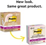 Post-it 100% Recycled Paper Super Sticky Notes, 3 in. x 3 in., 5 Pads, 70 Sheets per Pad, Wanderlust Pastels, School Supplies and Office Products - Image 10