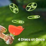 Flying Disc Launcher Toy (2 Packs), Manual Capture Catching Disk Game, Outdoor Toys for Kids Ages 4-8, Outside Yard and Lawn Family Games for Toddlers 3-5, Birthday Gifts for Girls and Boys - Image 5