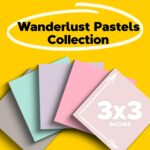 Post-it 100% Recycled Paper Super Sticky Notes, 3 in. x 3 in., 5 Pads, 70 Sheets per Pad, Wanderlust Pastels, School Supplies and Office Products - Image 3