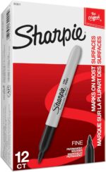 Sharpie Permanent Markers, Fine Tip, Black, 12 Count - Office Supplies, Quick Drying, Fade Resistant, For Wood, Plastic, Paper, Metal, And More - Image 10