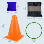 unanscre 31PCS 3 in 1 Carnival Outdoor Games Combo Set for Kids, Soft Plastic Cones Bean Bags Ring Toss Game, Gift for Birthday Party/Xmas - Image 7