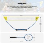 EastPoint Easy Setup Badminton Set - 5 ft Net, 4 Rackets, 2 Shuttlecocks - Quick Setup Net for Backyard Games - Steel Shaft Badminton Rackets for Family Games - Durable Shuttlecocks for Outdoor Sports - Image 6
