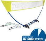 EastPoint Easy Setup Badminton Set - 5 ft Net, 4 Rackets, 2 Shuttlecocks - Quick Setup Net for Backyard Games - Steel Shaft Badminton Rackets for Family Games - Durable Shuttlecocks for Outdoor Sports - Image 3
