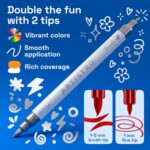 ARTISTRO 24 Metallic Acrylic Paint Markers - Paint Pens for Drawing, Brush + Fine Tips - For Fabric, Rock, Glass, Wood, Eggs - Art & Craft Supplies for Adults, Teens, Kids - Easter Basket Stuffers - Image 4