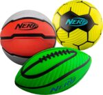 Nerf Mini Foam Sports Ball Set - Foam Football, Soccer Ball + Basketball Soft Sports Toy for Kids