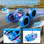 Remote Control Stunt Car 4WD 360° Flip Double‑Sided RC Cars, LED Light Bar, USB‑C Modular Battery, 2.4 GHz Outdoor Beach Toy for Boys 6‑12 Years Old, Birthday & Christmas Kids Gift, Blue - Image 3