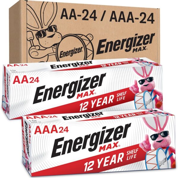 Energizer AA and AAA Batteries, 48 Count, Combo Pack Contains 24 Max Double A and 24 Max Triple A Batteries