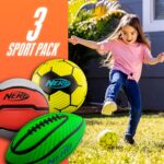 Nerf Mini Foam Sports Ball Set - Foam Football, Soccer Ball + Basketball Soft Sports Toy for Kids - Image 3